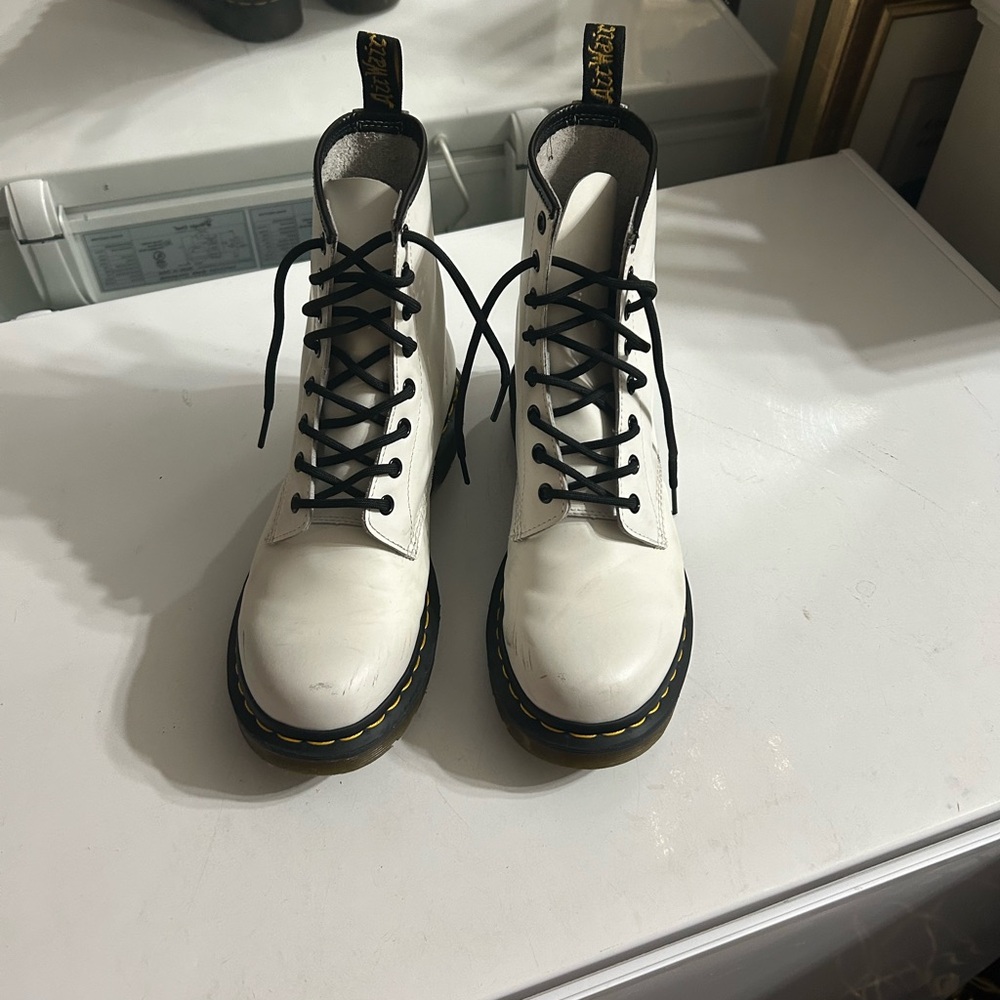Dr. Martens White Combat Boots